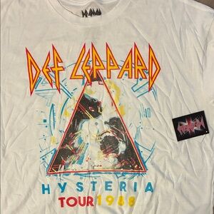 Def Leppard White Graphic Tee